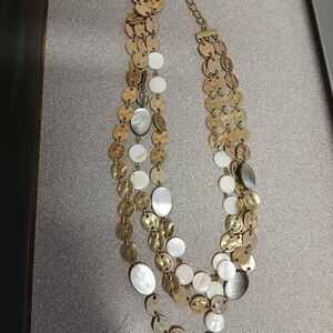 Faux Silver and Mother-of-pearl Necklace
